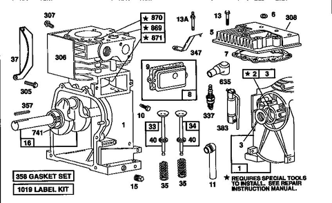 Diagram 1 Diagram and Parts List for 90100-90199 0130 Briggs and Stratton Engine